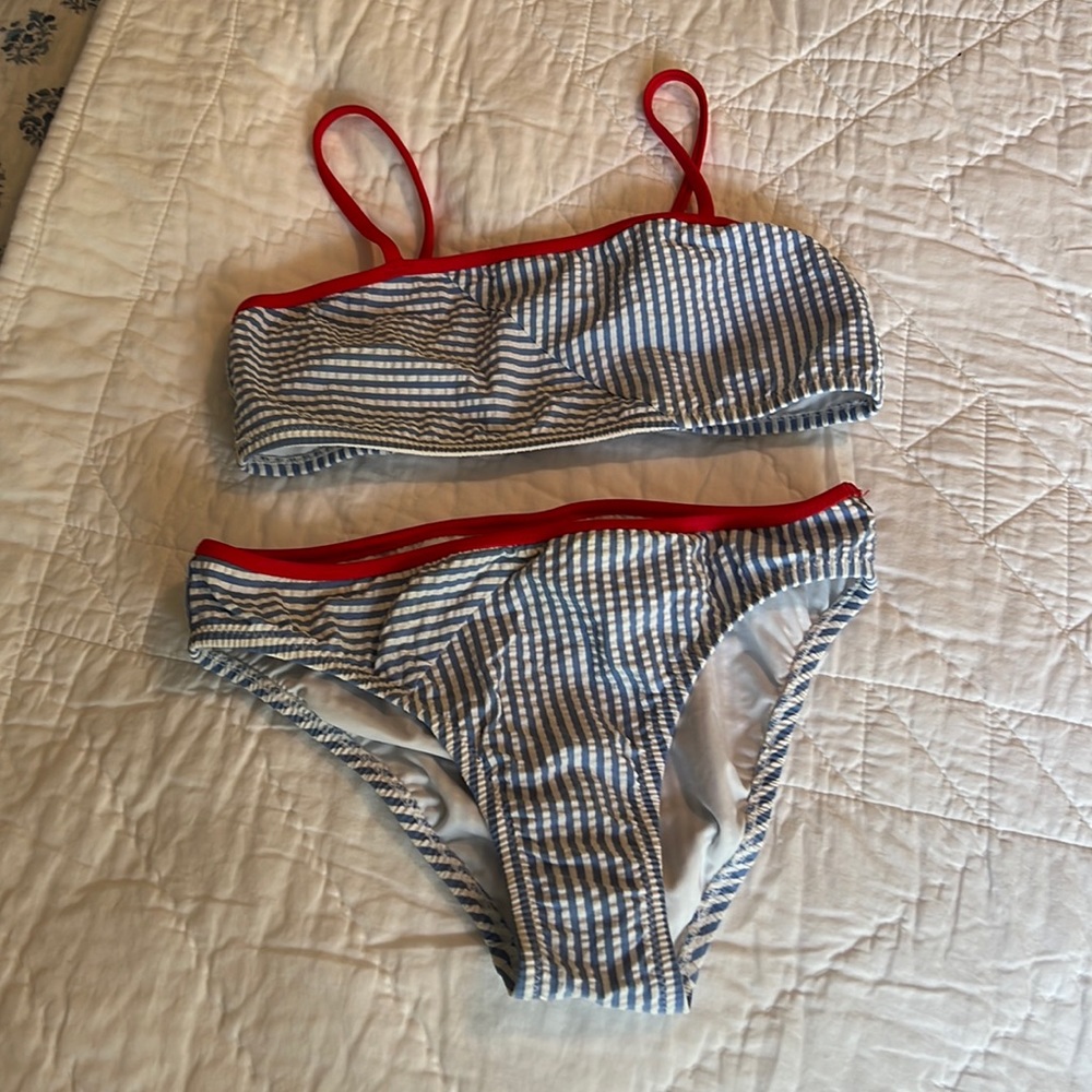 Crewcuts Blue and White Seersucker Bikini